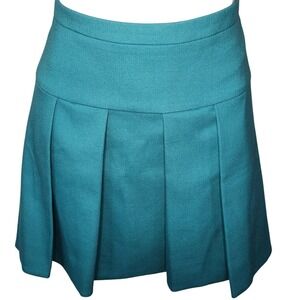 J. Crew Preppy Blue School Girl Pleated Skirt womens size 4, Academia